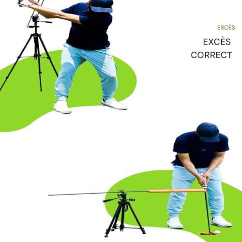 Support trépied pour smartphone et bâtons d'alignement pour aide à l'entraînement swing de golf