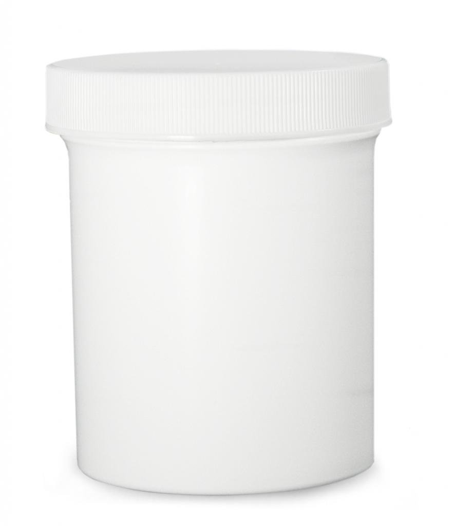 Qorpak PLC-07187 Polypropylene Jar with 70-400 SturdeeSeal Polyethylene Foam Linerless Cap, White, 8oz Capacity, 64mm OD x 86mm Height (Case of 36)