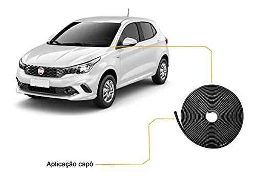 Protetor Moldura Bordas Porta Guarnição Universal 10m Preto