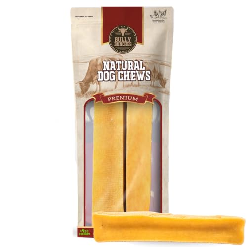 Bully Bunches Large Authentic Yak Cheese Himalayan Chews for Large Dogs & Heavy Chewers - All Natural Dog Treat Dental Chews, Made with Real Yak Milk - Lactose & Rawhide Free (2 Pk)