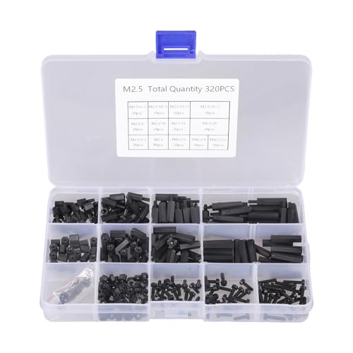 Image of 320Pcs PCB Mounting Standoffs and Screws Threaded Pillar, 2.5