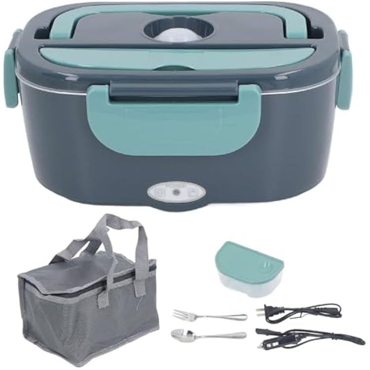 Efficient Heated Lunch Box Set Efficient Heated Lunch Box Set with Removable Pure 304 SS 1.2L Container Insulated Bags,Big Cutleryfor 12v 24v 110v