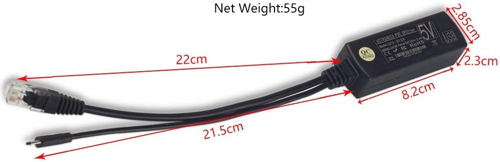 UCTRONICS for Raspberry Pi PoE Splitter 5V [2-Pack] - Active PoE to Micro USB Adapter, IEEE 802.3af Compliant, for Tablets, Dropcam and Raspberry Pi 2/3, and More