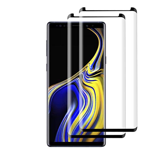 Galaxy Note 9 Screen Protector, 3D Curved Edge Tempered Glass Film Screen Protector Case Friendly for Samsung Galaxy Note 9 2018, 9H Hardness, Anti-Fingerprint, High-Response Touch(2 Pack)