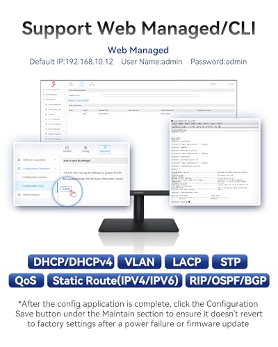 Image of 16-Port 2.5G L3 Managed Ethernet Switch, 2.5Gb Network Switch with 12x2.5G RJ45|2x10G RJ45|2x10G SFP+ Ports, DHCP /OSPF /BGP /VLAN /ACL /LACP /IGMP Supported, Built-in Smart Fan, Desktop /Wall-Mount