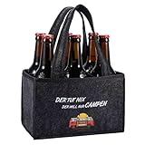 KHstylehoo Lustige Camping Geschenke für Männer, Personalisierte Wohnmobil Wohnwagen Geschenk, Männerhandtasche Bier, Camping Gadgets Reise Zubehör, mit Spruch, DER TUT NIX, DER Will NUR CAMPEN