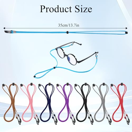 Eyeglass Strap 8pcs Colorful Neck Lanyard Cord Premium Sunglasses Chains Adjustable Eyeglass Chain Lanyard Multicolor Eyewear Retainer Sport Sunglass Glasses Holder Strap for Men and Women