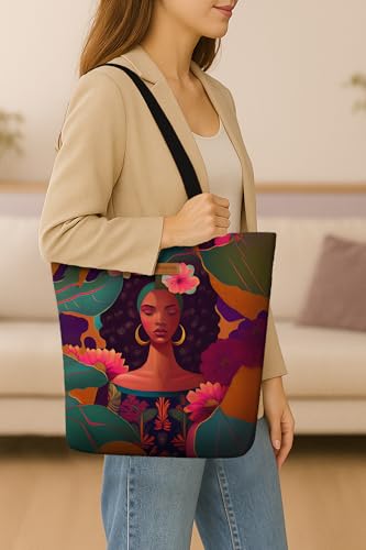 Image of The Purple Tree Eco-Friendly Canvas Tote Bag, Sustainable, Reusable Shopping, Beach, Travel or Everyday Tote, Wide Tote Bag