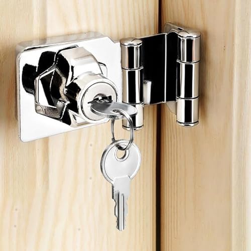 Eabdice Tor Riegel Schloss mit Schrauben, Schuppenschloss für Schlafzimmer Schrank Garagentor, für Kleine Türen, Scheunentür, Badezimmer, Outdoor, Garage, Garten (Silber)