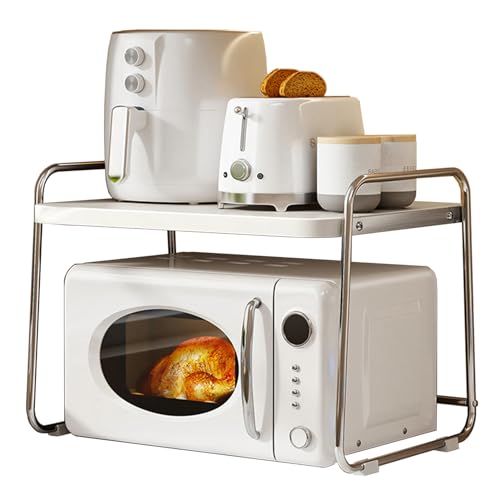 Support à micro-ondes en bois et métal noir pour comptoir de cuisine - 2