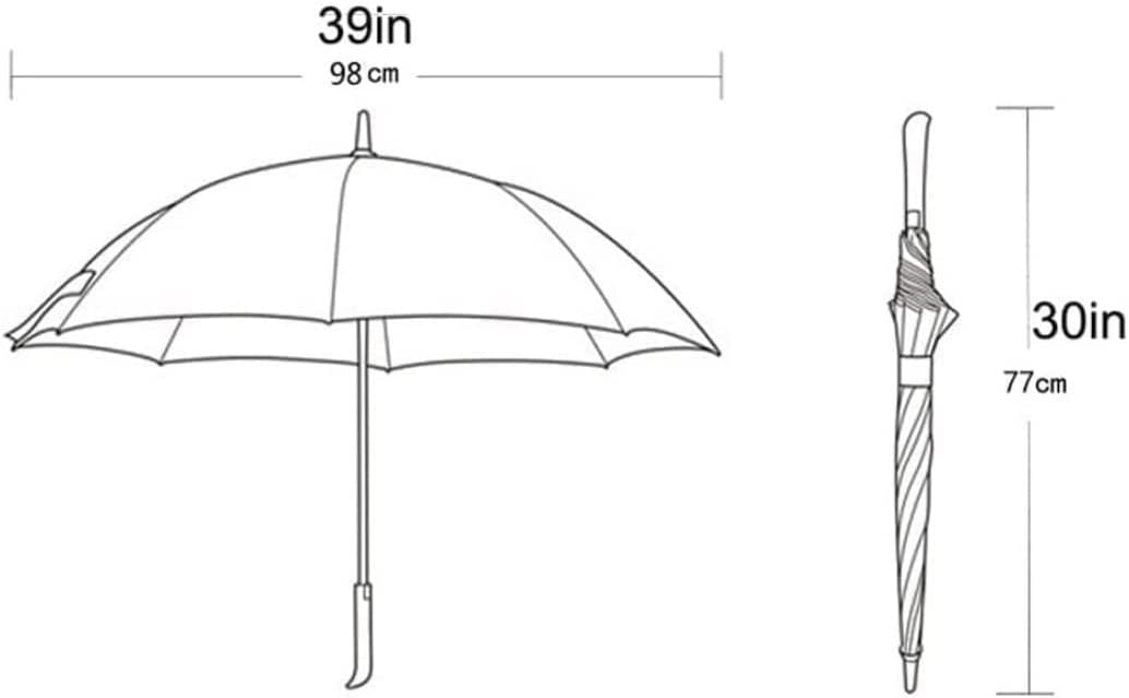 Windproof Travel Umbrella Golf Umbrella Retro Business Stick Umbrella with Wooden Handle 24 Bones Windproof Canopy Vented Umbrella Stand up to Snow Storm，Blue