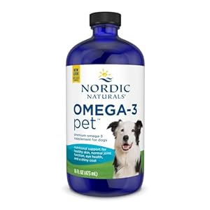 Nordic Naturals Omega-3 Pet, Unflavored – 16 oz – 1380 mg Omega-3 Per Teaspoon – Fish Oil for Large to Very Large Dogs with EPA & DHA – Promotes Heart, Skin, Coat, & Immune Health