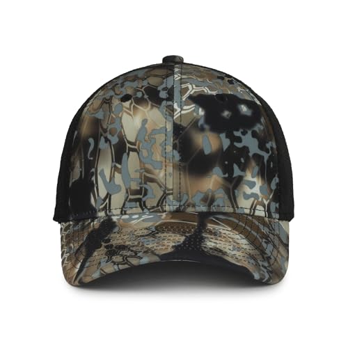 Kryptek Obskura Skyfall Camo Hunting Hat â€“ Low Profile Performance Cap with Mesh Back, Adjustable Hook-and-Loop, One Size