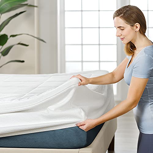 Image of Zinus 2 Inch Cloud Memory Foam Mattress Topper, Quilted Plush Mattress Topper, Green Tea Memory Foam Mattress Topper, Twin