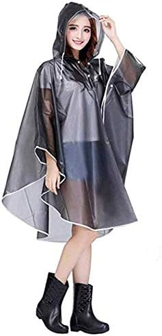 Jetai Women's Transparent Rain Poncho Raincoat Motorcycle Raincoat EVA Rain Jacket Waterproof Trench Coat Parka Raincoat Raincoat Raincape