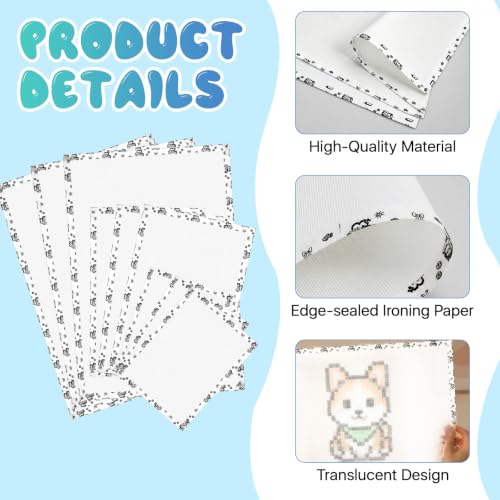 Lainballow 9 Pcs Fuse Beads Ironing Paper, Rectangle Thermostable Ironing Paper, 0.25mm Thick Texture Fiberglass Cloth, Fuse Bead Accessories for Beads Craft(11.8" X 7.9", 7.9" X 5.9", 5.9" X 3.9") by Lainballow - Used condition - Image 3