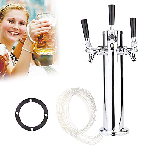 Dispensador de torre de cerveza de acero inoxidable con grifos de 3 pulgadas, sistema de corriente para bares, fiestas y reuniones caseras