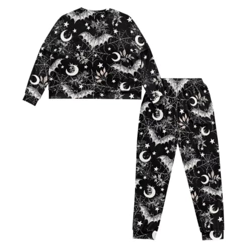 Image of Womens Lounge Set Long Sleeve Soft Pajama Sets | Casual 2 Piece Pj Outfit, Crewneck Sleepwear with Pockets, Adjustable Drawstring, Soft Comfy Fall Pajamas, Plus Size