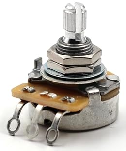 Manufactured by CTS, distributed through Allparts Hardware Included (2 Nuts, 1 Dress Washer, 1 Lock Washer) Split, Knurled Shaft 1 Megaohm Potentiometer