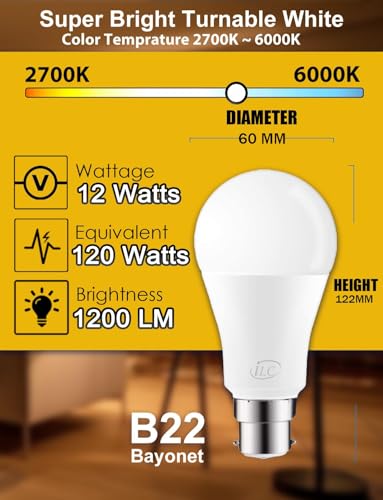 iLC LED Alexa Light Bulbs B22, Smart Bulb, Work with Alexa (Echo Devices Required), Bayonet 2700K-6000K Turnable (4 Packs) - Image 6