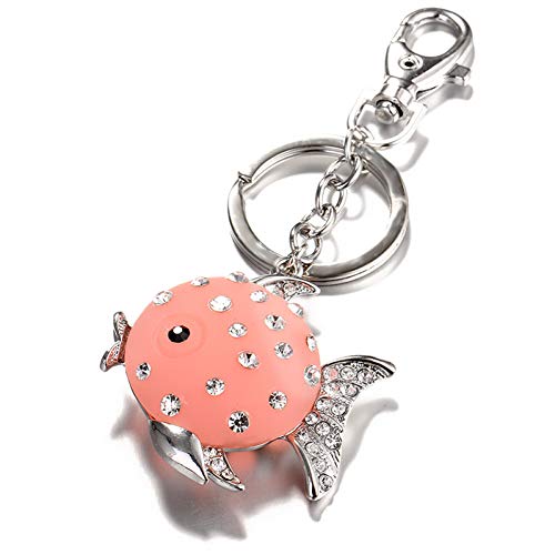 Preisvergleich Produktbild GMTEXTILES Schlüsselbund Fisch Strass weiblich Auto Schlüsselbund Anhänger Schlüsselring Abdeckung Clip Brieftasche Charme Schmuck Handtasche