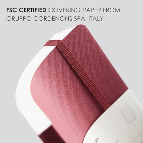 Image of myPAPERCLIP Signature Series A5 Dot Grid Notebook | 192 Pages, 90 GSM Recycled Paper | Soft Cover | A5 Size (5.83 x 8.27 in) | Bookmark & Elastic Closure | Bordeaux