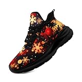 coolcustomize Christmas Running Shoes for Men Women – Holiday Festive Design, Comfortable Lightweight Tennis Shoes Mesh Walking Sneaker Xmas Gift