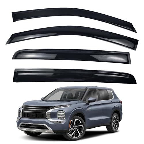 Window Rain Guards Compatible with 2011-2023 Mitsubishi Outlander Accessories Window Visors Vent Wind Deflectors All Weather Sediment Protection by JLBMMLY - Used condition - US$24.38