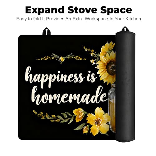 Silicone Glass Stove Top Cover- Mat for Electric Stove Protector with Anti-Slip Rubber Coating XL Dish Drying Mats Scratch-Resistant (Sunflower, 28.5" x 20.5") by BSFHH - Used condition - Image 6