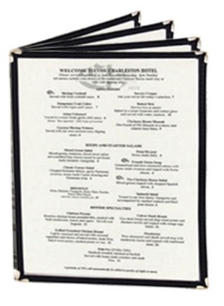 Update International MCV-4BK 4 Page Menu Cover, 12 x 9-1/2 Inch.