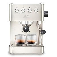 Solis Barista Gran Gusto Espressomaschine, Kaffeemaschine mit abnehmbaren Wassertank, Halbautomatische Siebträgermaschine mit 58 mm Profi-Siebhalter, Heißwasser- und Dampffunktion, Edelstahl, silber – Ansicht 1