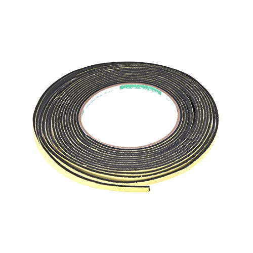 uxcell Sealing Foam Tape 5mm Wide 2mm Thick 5m/16.4ft Long, Self Adhesive Weather Strip for Window Door Insulation