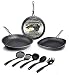 Graniterock 4-Piece Kitchen Set - Pans and Silicon Spatula, Non-stick, No-warp, PFOA-Free As Seen On TV