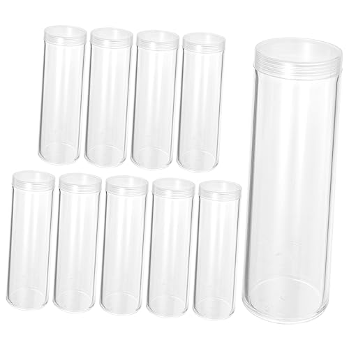 STOBOK 10pcs Coin Storage Tubes Transparent Coin Holders for Collectibles Protection Against Scratches and Sliding for All Types