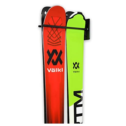 Couple Ski Wall Storage Rack | Steel Home and Garage Skis Mount, 1 Rack