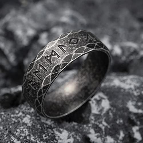 Kirtijw Viking Rings For Men Norse Viking Runes Amulet Ring Jewelry For Men Women Boys Size 11 #TOP2
