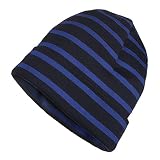 modAS Mütze Maritime Rollmütze Unisex für Kinder und Erwachsene - Ringelmütze Baumwollmütze mit Streifen in Blau/Royal bis 52 cm Kopfumfang (Kleinkind)