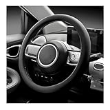 BWBWND Car Steering Wheel Cover, 13 to 14 Inches Non-Slip Soft Silicone Steering Wheel Protector, Stretchable Elastic Steering Wheel Cover Fits Most Cars for Men and Women (Black)