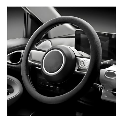 BWBWND Car Steering Wheel Cover, 13 to 14 Inches Non-Slip Soft Silicone Steering Wheel Protector, Stretchable Elastic Steering Wheel Cover Fits Most Cars for Men and Women (Black)