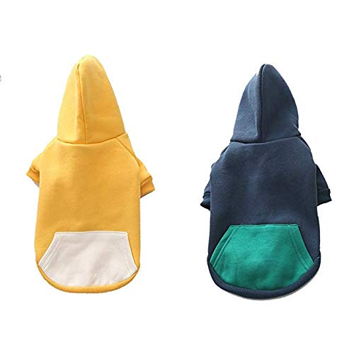 Meioro Dog Clothes Hoodies Pet Cat Warm Soft Cotton Zipper Sweater Coat French Bulldog Pug (3Xl, Yellow) #TOP1