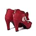 GATUXUS Open Toe Women Platform High Heel Shoes Bows Strappy Sandals (US 7, Red)