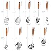 304 Stainless Steel Cooking Utensils Set,9PCS Metal Kitchen Utensils Set with Wooden Handle,Solid Spoon,Spatula,Ladle,Skimmer Spoon,Spaghetti Spoon,Dishwasher Safe #1