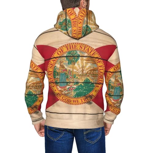 Sweat à capuche Floride zippé motif grain de bois original et doux