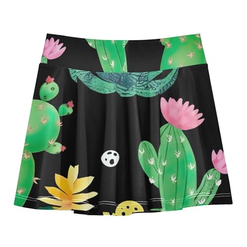 Joisal Girls Skorts Athletic Shorts Green Cacti Succulents Flowers Toddlers Tennis Skirts Cartoon Girl Skort 3t2