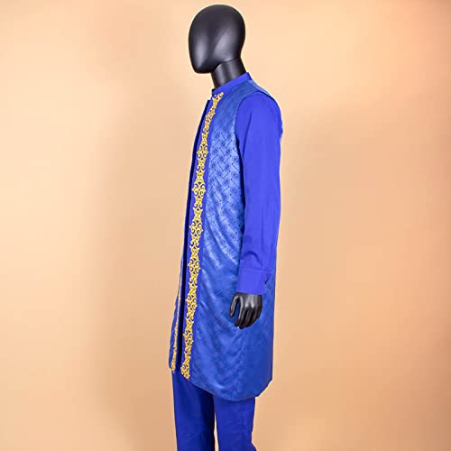 African Clothing for Men Print Coats Ankara Shirts and Pant Sets 3 Piece Suit Outwear Jacket Crop Top Trousers3