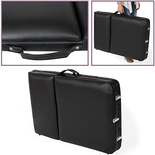 Bakaji Lettino Massaggio Struttura In Alluminio Pieghevole 3 Zone Massaggi Fisioterapia Spa Centro Benessere Estetista Professionale Colore Nero Xl Con Borsa Trasporto (Struttura In Alluminio, Nero) - 4