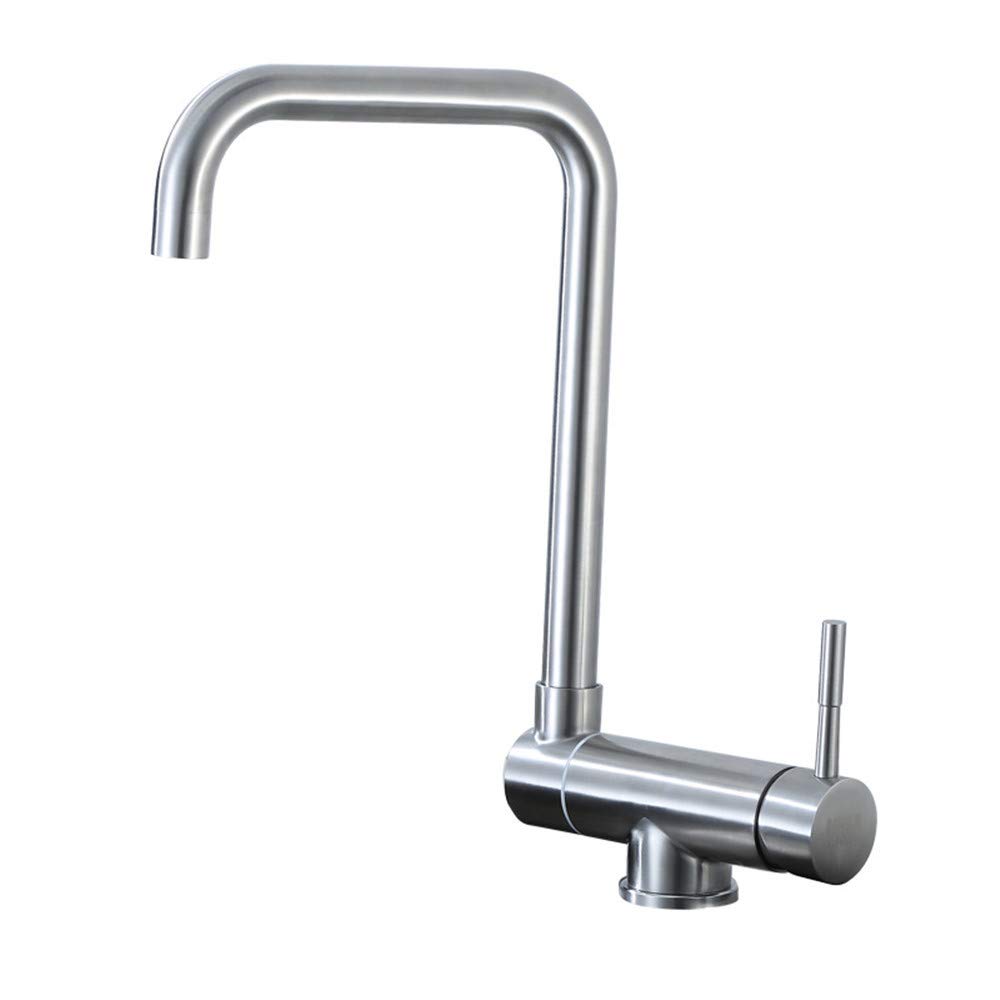 Robinet de cuisine en acier inoxydable 304 rotatif pour évier devant fenêtre