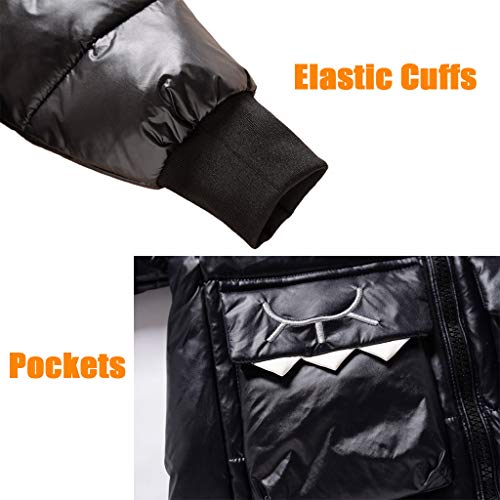 2 Piece Baby Winter Snowsuit Puffer Down Jacket Girls Boys Hooded Fur Trim Zipper Coat With Snow Ski Bib Pants Black 18-24 Months #TOP4