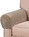 FASCINATDECO Copribraccioli in Velluto Spesso Elasticizzato per Sedie E Divani Fodere per Braccioli per Divani Lavabili per Protezione Mobili (Taupe,Set of 2)
