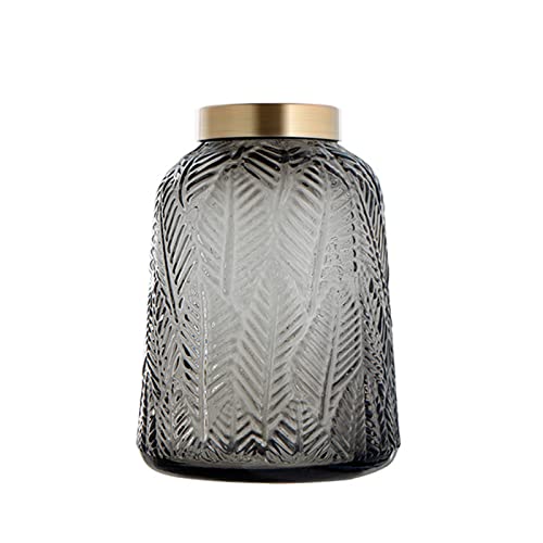Haifle Moderne Kreative Glasvase, Perfekt Für Pampasgras, Getrocknete Blumen, Blumensträuße, Perfekt Für Hochzeiten, Jahrestage, Geburtstagsgeschenke Für Frau Oder Freundin-Grau groß Cover